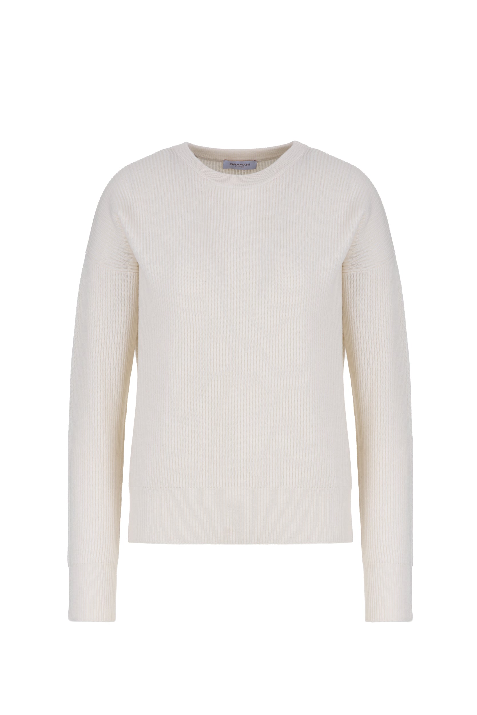 RIBBED ROUND NECK CASHMERE